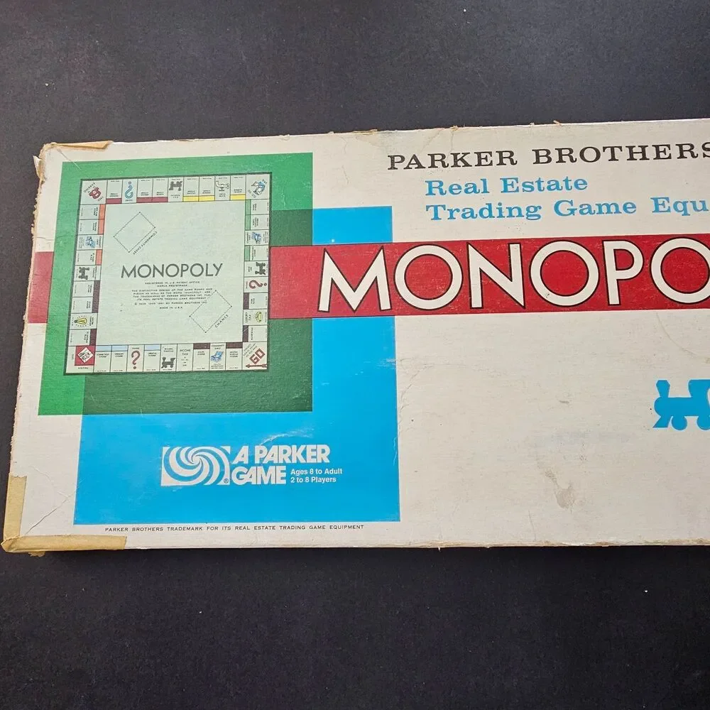 Vtg 1961 Monopoly Parker Brothers Board Game Nearly Complete Metal Pieces